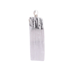 White Selenite Crystal-Silver