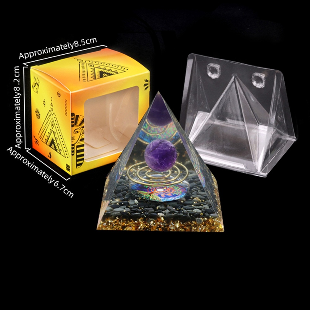 Raw Gemstone Pyramid Ornament for Home Decor with Gift Box Packing 50mm/60mm  #SP1727