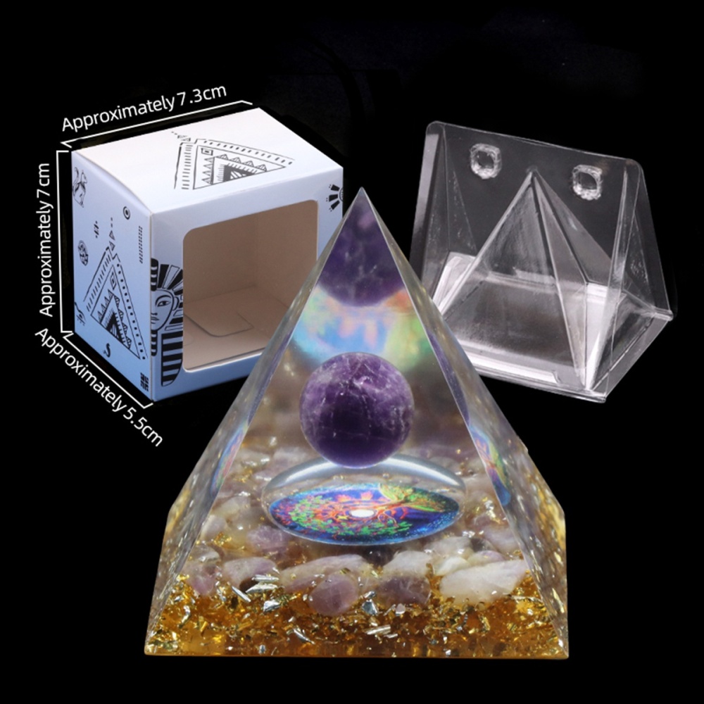 Raw Gemstone Pyramid Ornament for Home Decor with Gift Box Packing 50mm/60mm  #SP1728