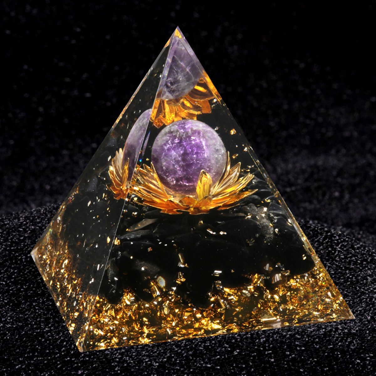 Raw Gemstone Pyramid Ornament for Home Decor with Gift Box Packing 50mm/60mm  #SP1729
