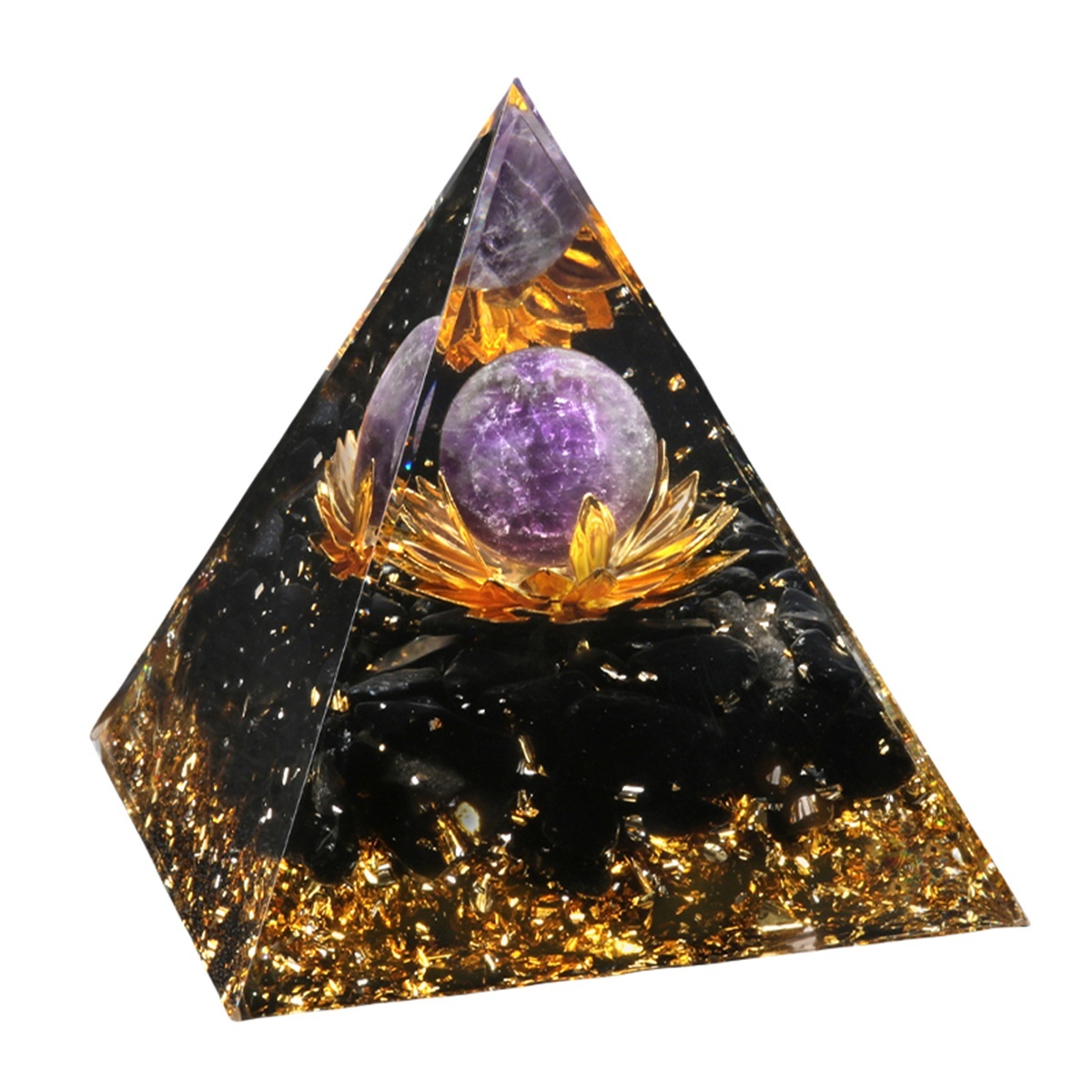 Raw Gemstone Pyramid Ornament for Home Decor with Gift Box Packing 50mm/60mm  #SP1729