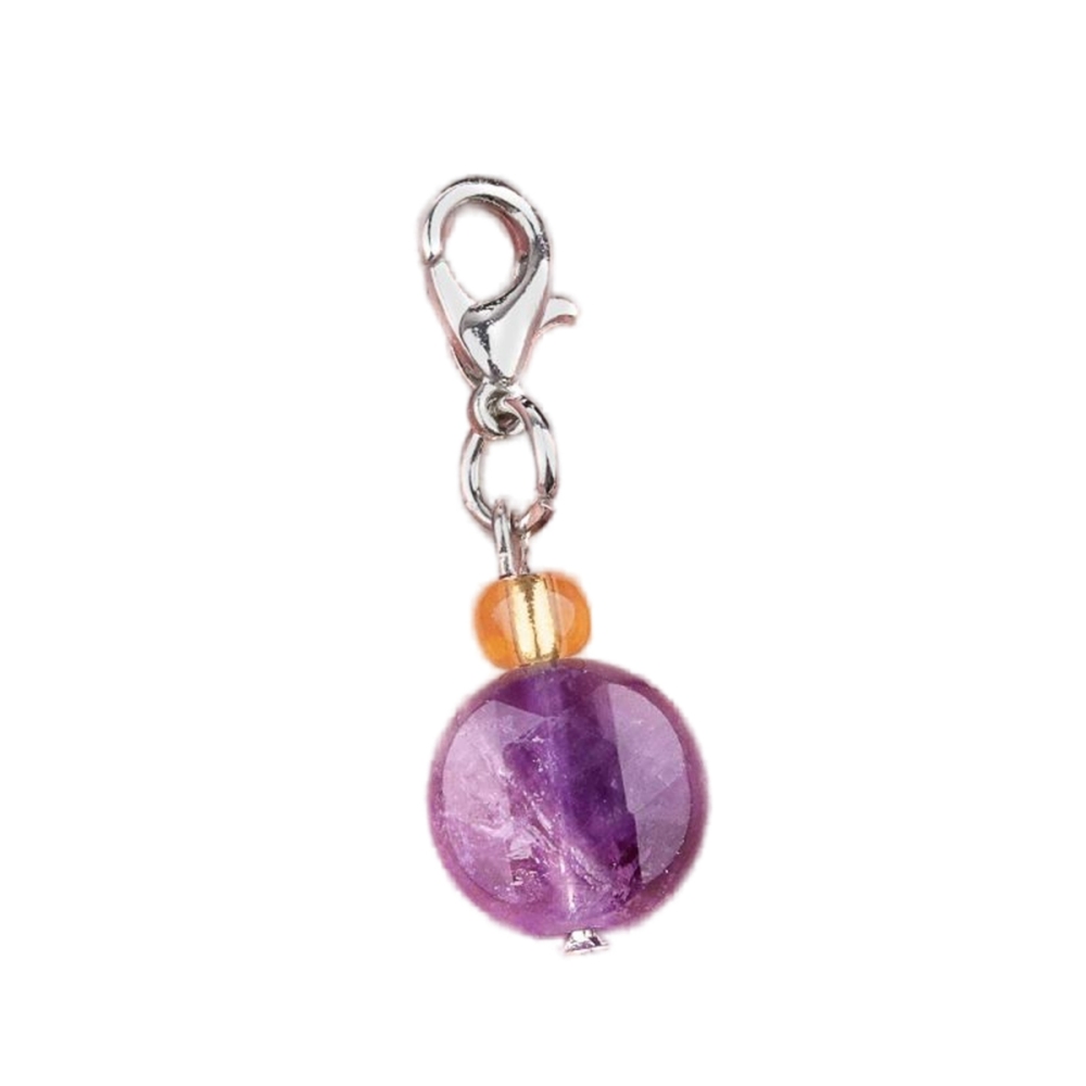 10MM Faceted Disc Beads Lobster Clasp Stone Pendant Charms #SP1895S For Making Jewelry