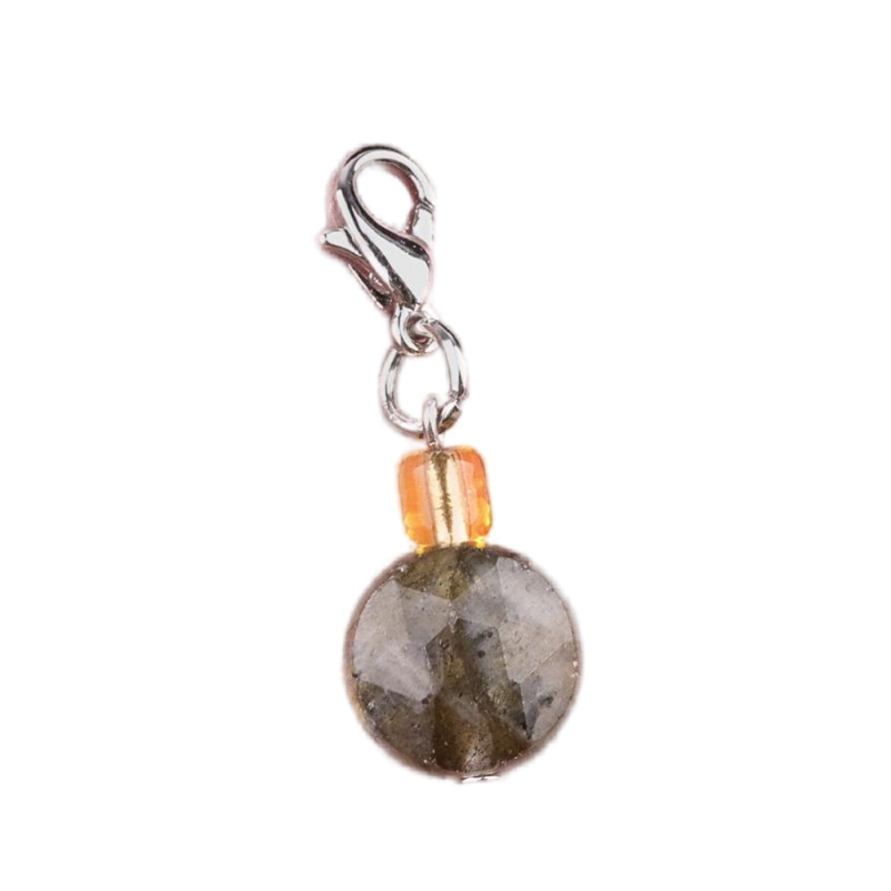 10MM Faceted Disc Beads Lobster Clasp Stone Pendant Charms #SP1895S For Making Jewelry