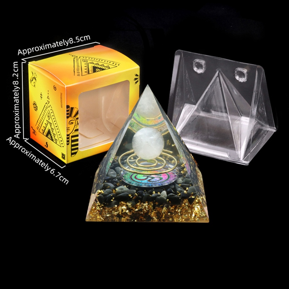 Raw Gemstone Pyramid Ornament for Home Decor with Gift Box Packing 50mm/60mm  #SP1727