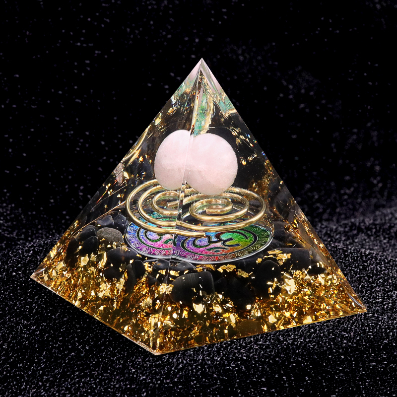 Raw Gemstone Pyramid Ornament for Home Decor with Gift Box Packing 50mm/60mm  #SP1727