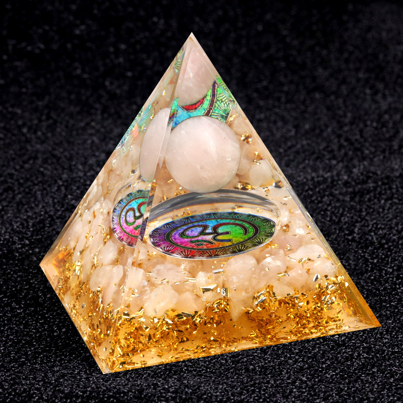 Raw Gemstone Pyramid Ornament for Home Decor with Gift Box Packing 50mm/60mm  #SP1728