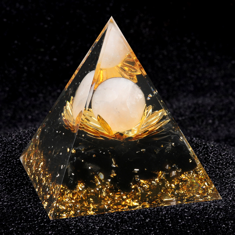Raw Gemstone Pyramid Ornament for Home Decor with Gift Box Packing 50mm/60mm  #SP1729