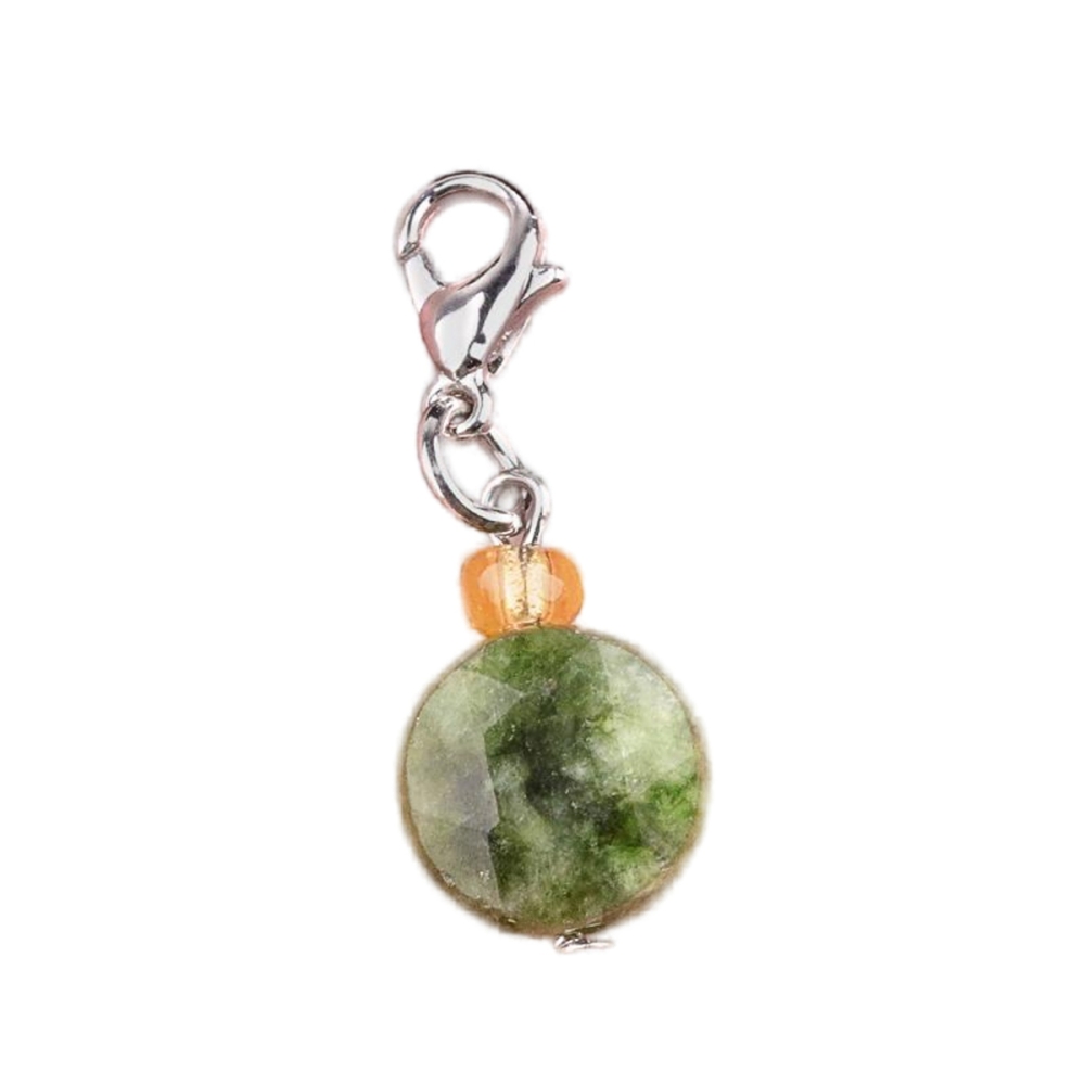 10MM Faceted Disc Beads Lobster Clasp Stone Pendant Charms #SP1895S For Making Jewelry