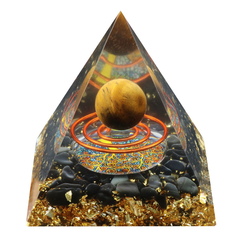 Raw Gemstone Pyramid Ornament for Home Decor with Gift Box Packing 50mm/60mm  #SP1727