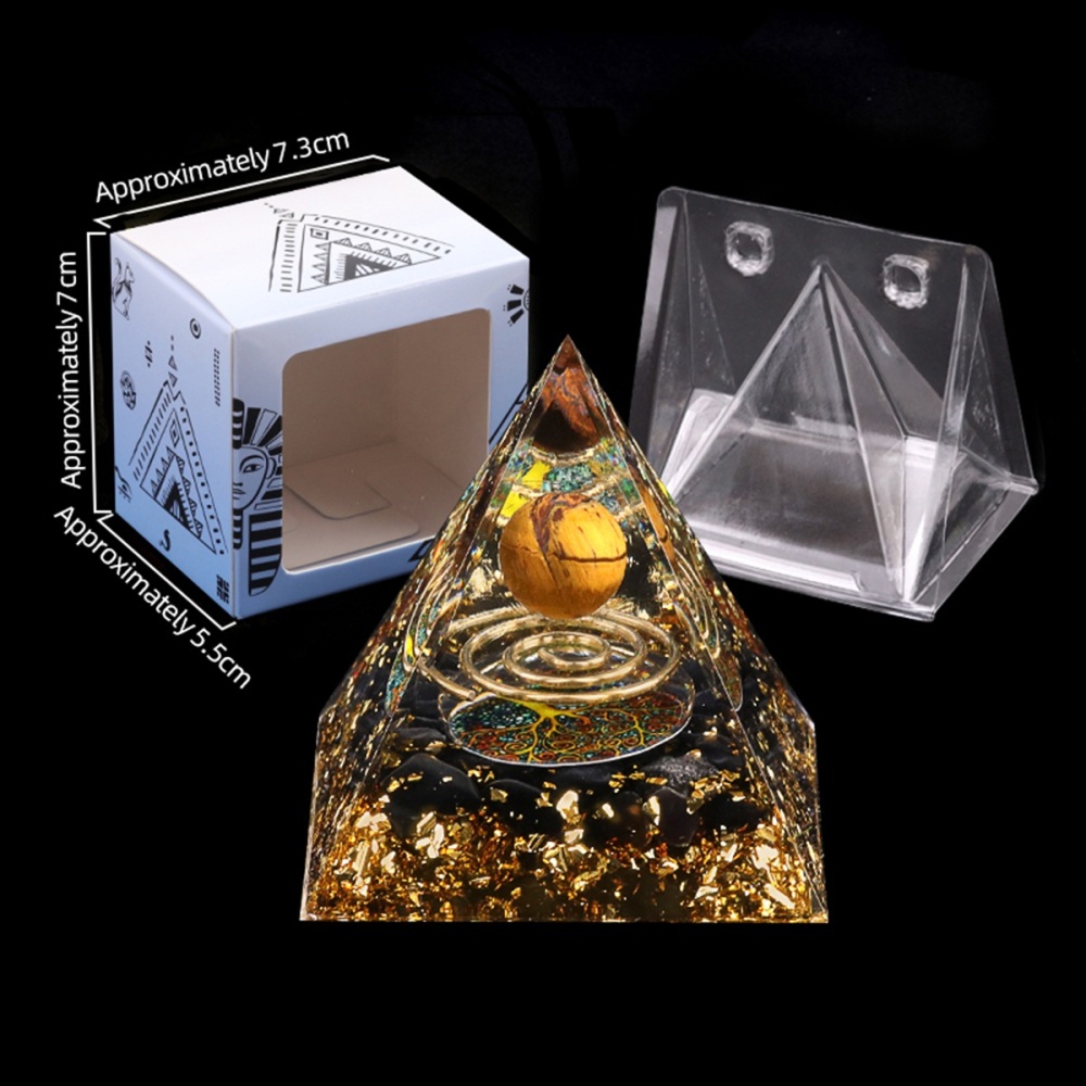 Raw Gemstone Pyramid Ornament for Home Decor with Gift Box Packing 50mm/60mm  #SP1727