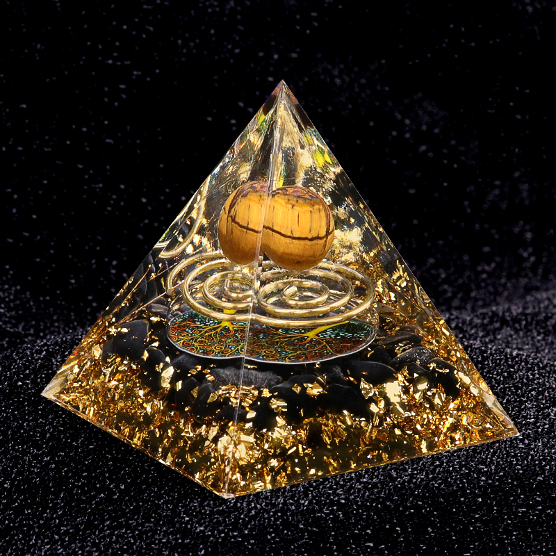Raw Gemstone Pyramid Ornament for Home Decor with Gift Box Packing 50mm/60mm  #SP1727