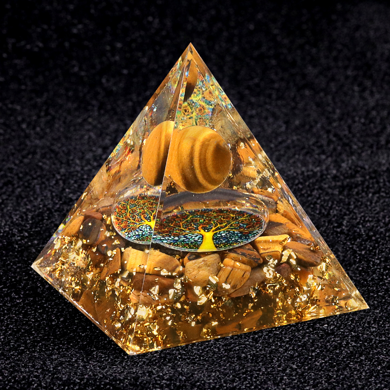 Raw Gemstone Pyramid Ornament for Home Decor with Gift Box Packing 50mm/60mm  #SP1728