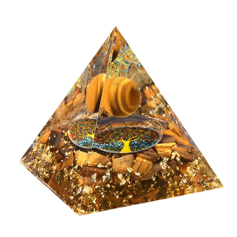 Raw Gemstone Pyramid Ornament for Home Decor with Gift Box Packing 50mm/60mm  #SP1728