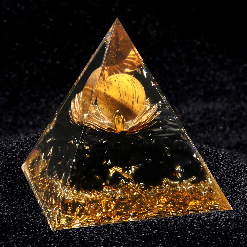 Raw Gemstone Pyramid Ornament for Home Decor with Gift Box Packing 50mm/60mm  #SP1729
