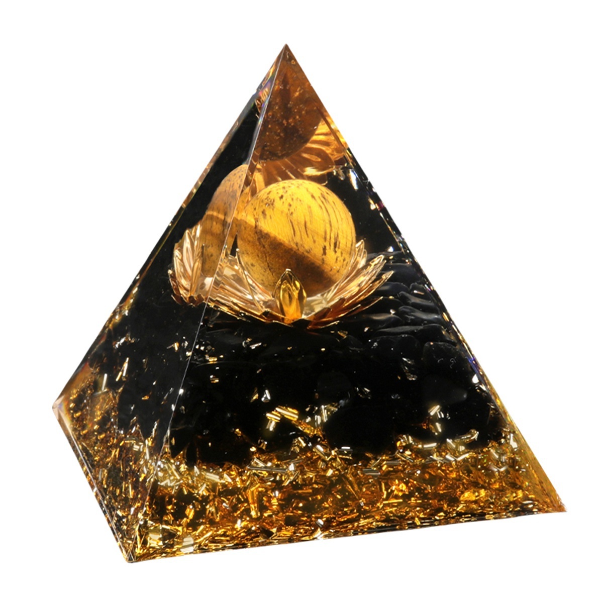 Raw Gemstone Pyramid Ornament for Home Decor with Gift Box Packing 50mm/60mm  #SP1729