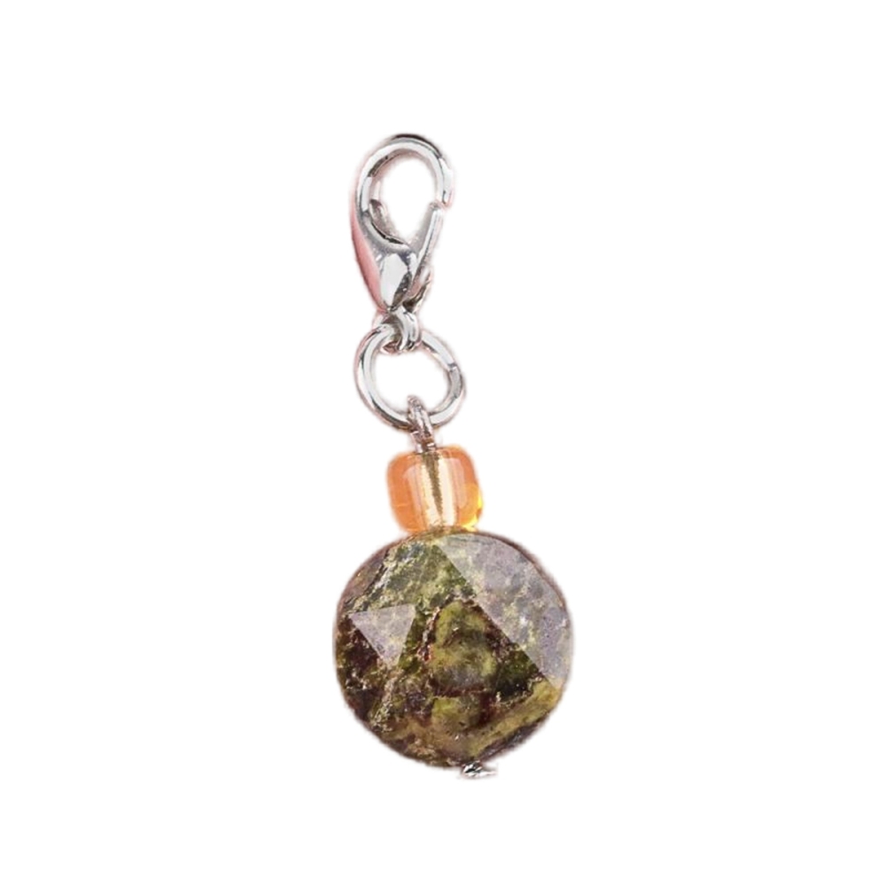 10MM Faceted Disc Beads Lobster Clasp Stone Pendant Charms #SP1895S For Making Jewelry