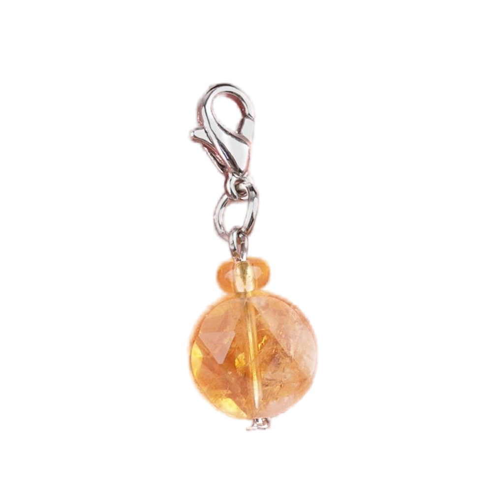 10MM Faceted Disc Beads Lobster Clasp Stone Pendant Charms #SP1895S For Making Jewelry