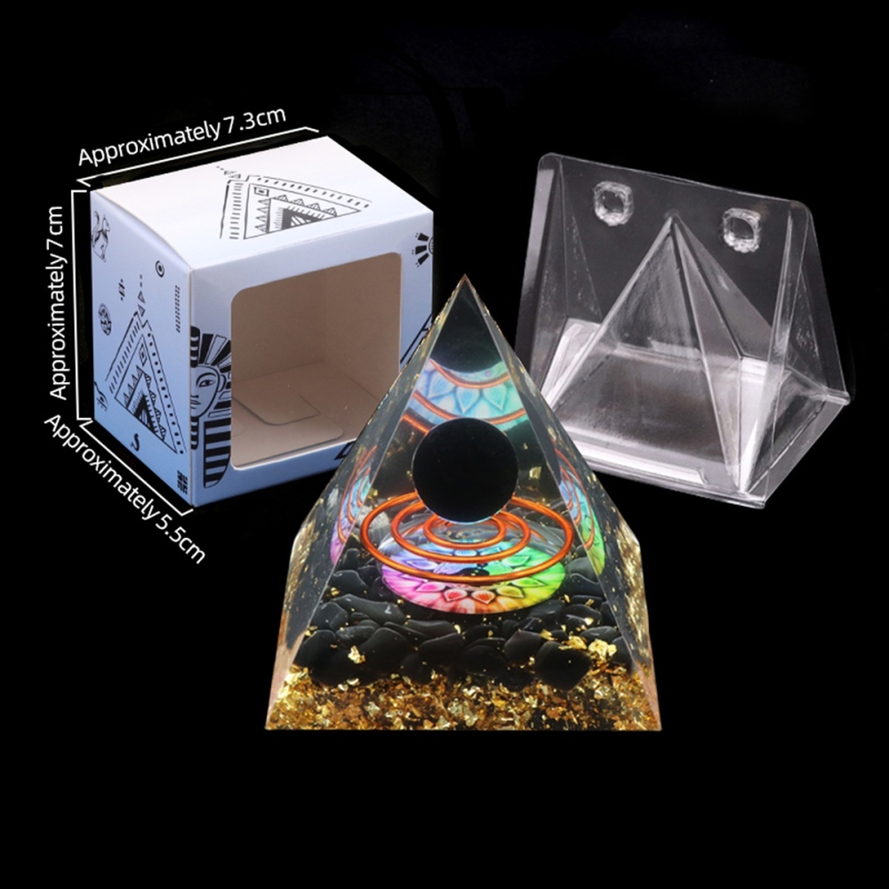 Raw Gemstone Pyramid Ornament for Home Decor with Gift Box Packing 50mm/60mm  #SP1727