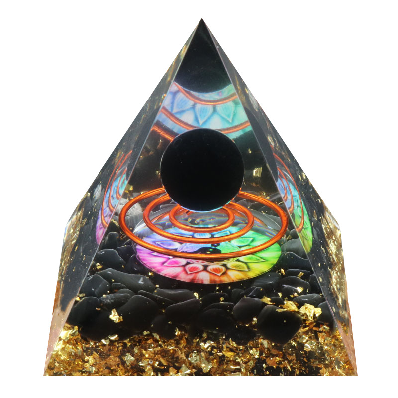 Raw Gemstone Pyramid Ornament for Home Decor with Gift Box Packing 50mm/60mm  #SP1727