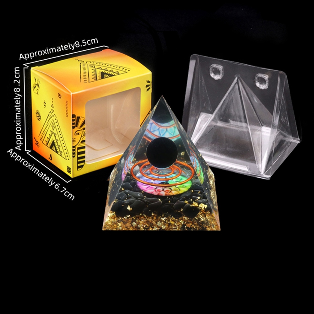 Raw Gemstone Pyramid Ornament for Home Decor with Gift Box Packing 50mm/60mm  #SP1727