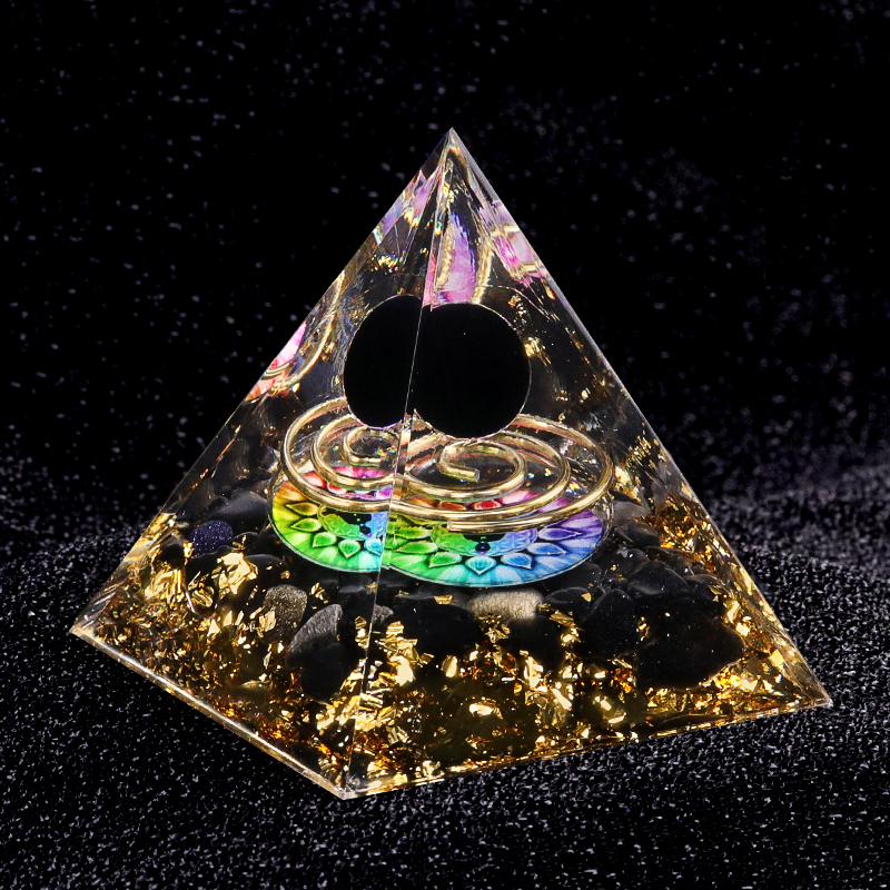 Raw Gemstone Pyramid Ornament for Home Decor with Gift Box Packing 50mm/60mm  #SP1727