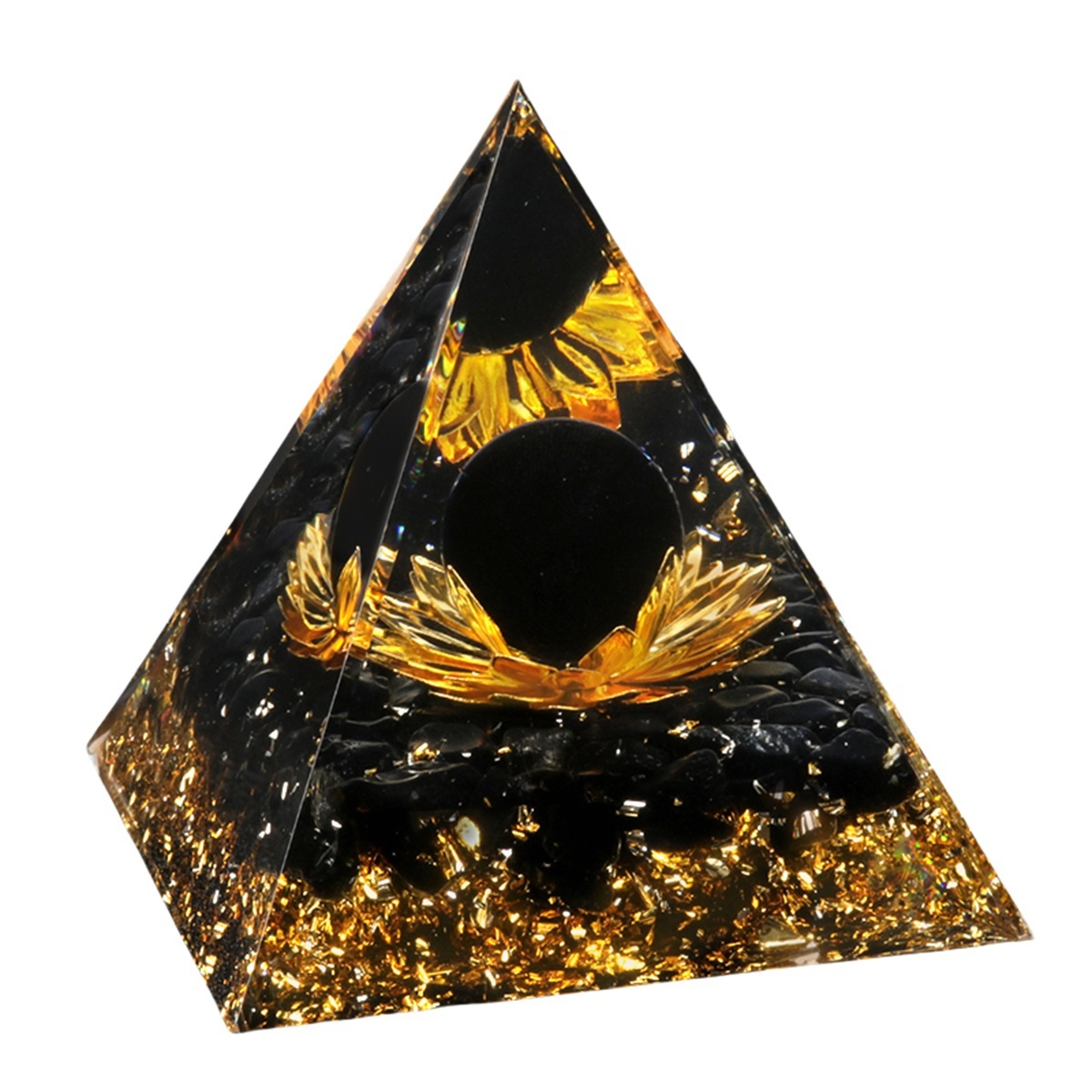 Raw Gemstone Pyramid Ornament for Home Decor with Gift Box Packing 50mm/60mm  #SP1729