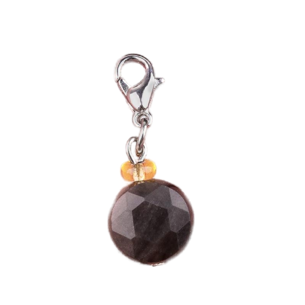 10MM Faceted Disc Beads Lobster Clasp Stone Pendant Charms #SP1895S For Making Jewelry