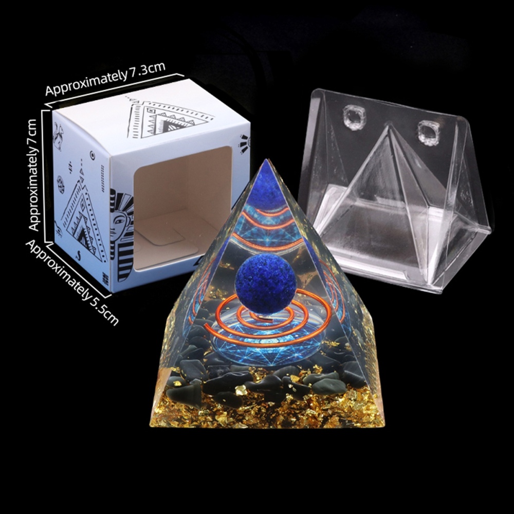 Raw Gemstone Pyramid Ornament for Home Decor with Gift Box Packing 50mm/60mm  #SP1727