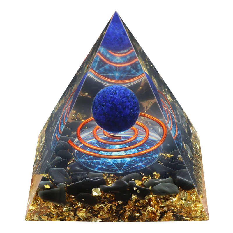 Raw Gemstone Pyramid Ornament for Home Decor with Gift Box Packing 50mm/60mm  #SP1727