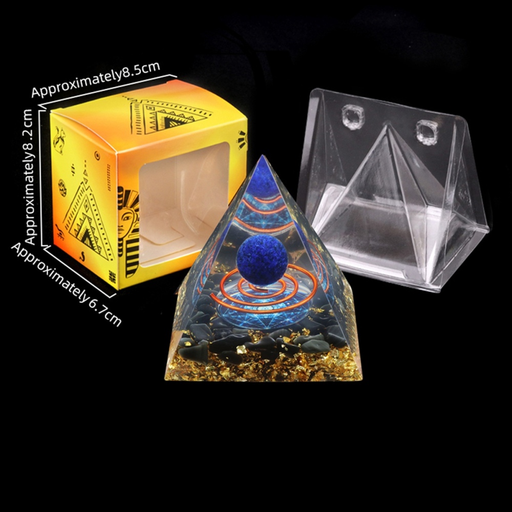 Raw Gemstone Pyramid Ornament for Home Decor with Gift Box Packing 50mm/60mm  #SP1727