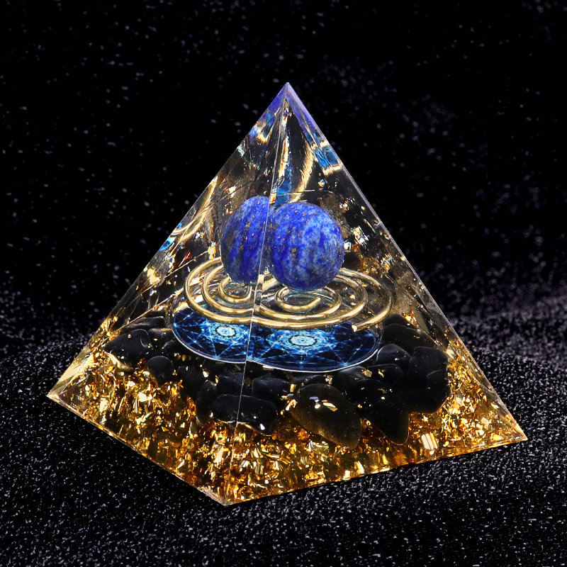 Raw Gemstone Pyramid Ornament for Home Decor with Gift Box Packing 50mm/60mm  #SP1727