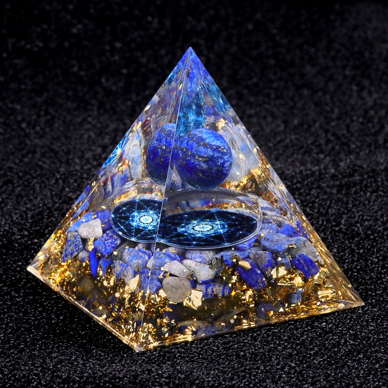 Raw Gemstone Pyramid Ornament for Home Decor with Gift Box Packing 50mm/60mm  #SP1728