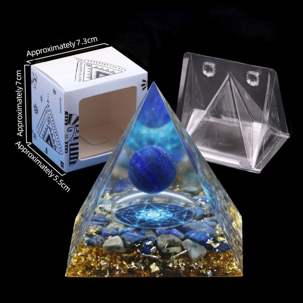 Raw Gemstone Pyramid Ornament for Home Decor with Gift Box Packing 50mm/60mm  #SP1728