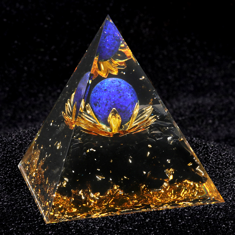 Raw Gemstone Pyramid Ornament for Home Decor with Gift Box Packing 50mm/60mm  #SP1729