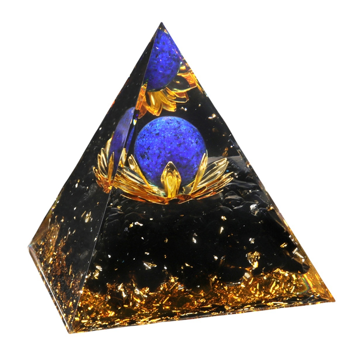 Raw Gemstone Pyramid Ornament for Home Decor with Gift Box Packing 50mm/60mm  #SP1729