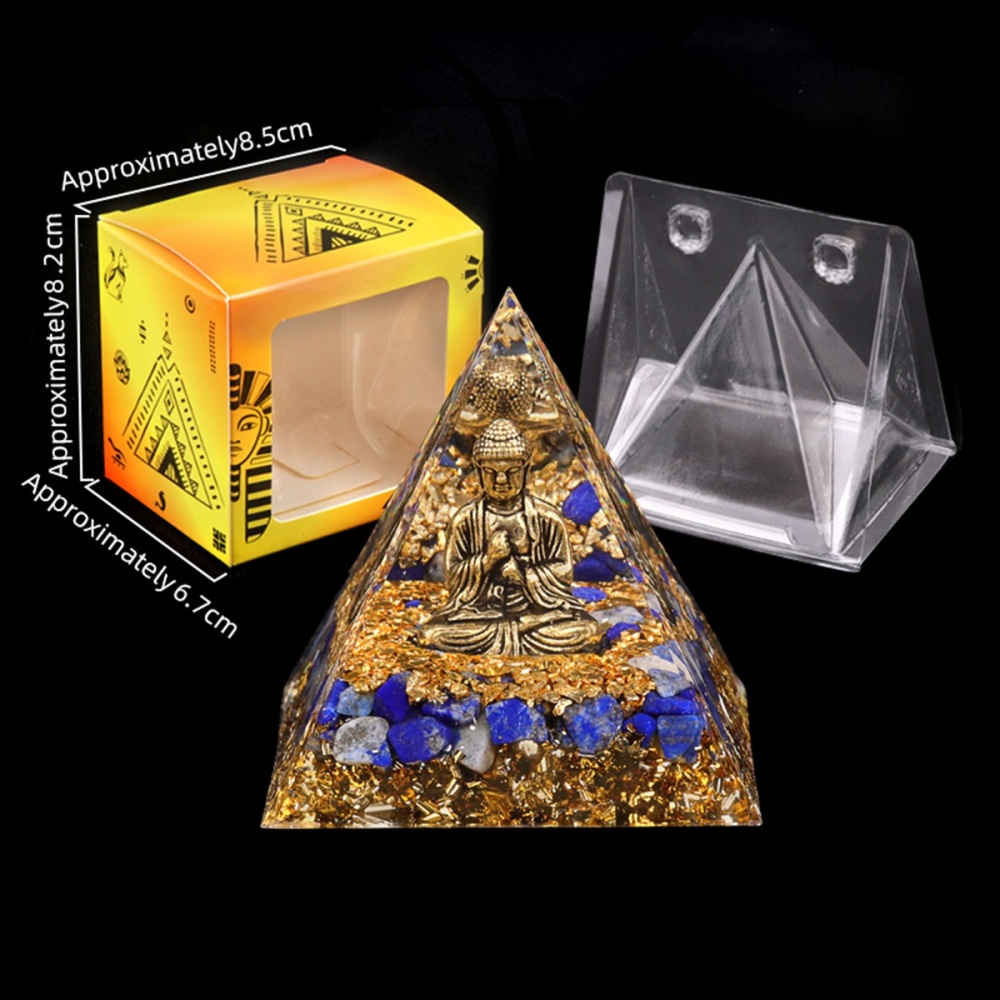 60mm Turquoise Chip Stone Shiva Buddha Resin Pyramid Ornament for Home office Decoration #SP1892G
