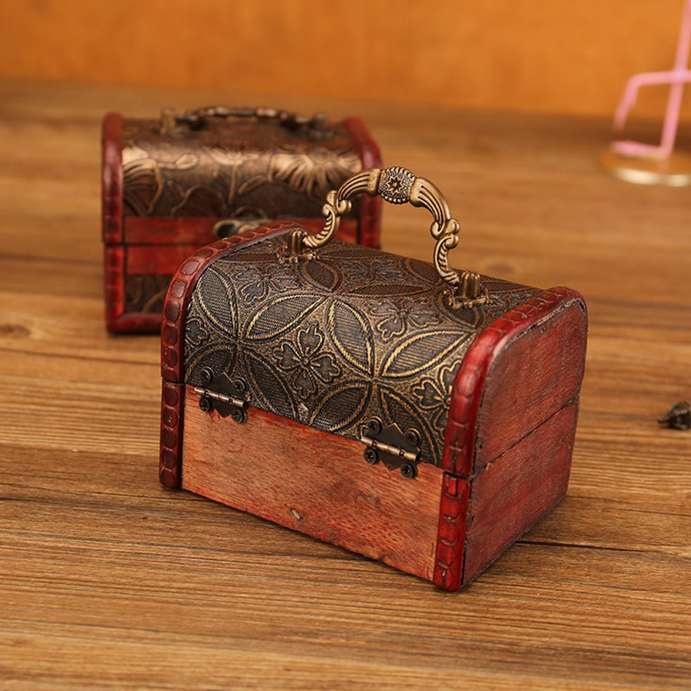 Vintage Wooden Crystal & Gemstone Packaging Box(Approx 12X8X8.5CM)