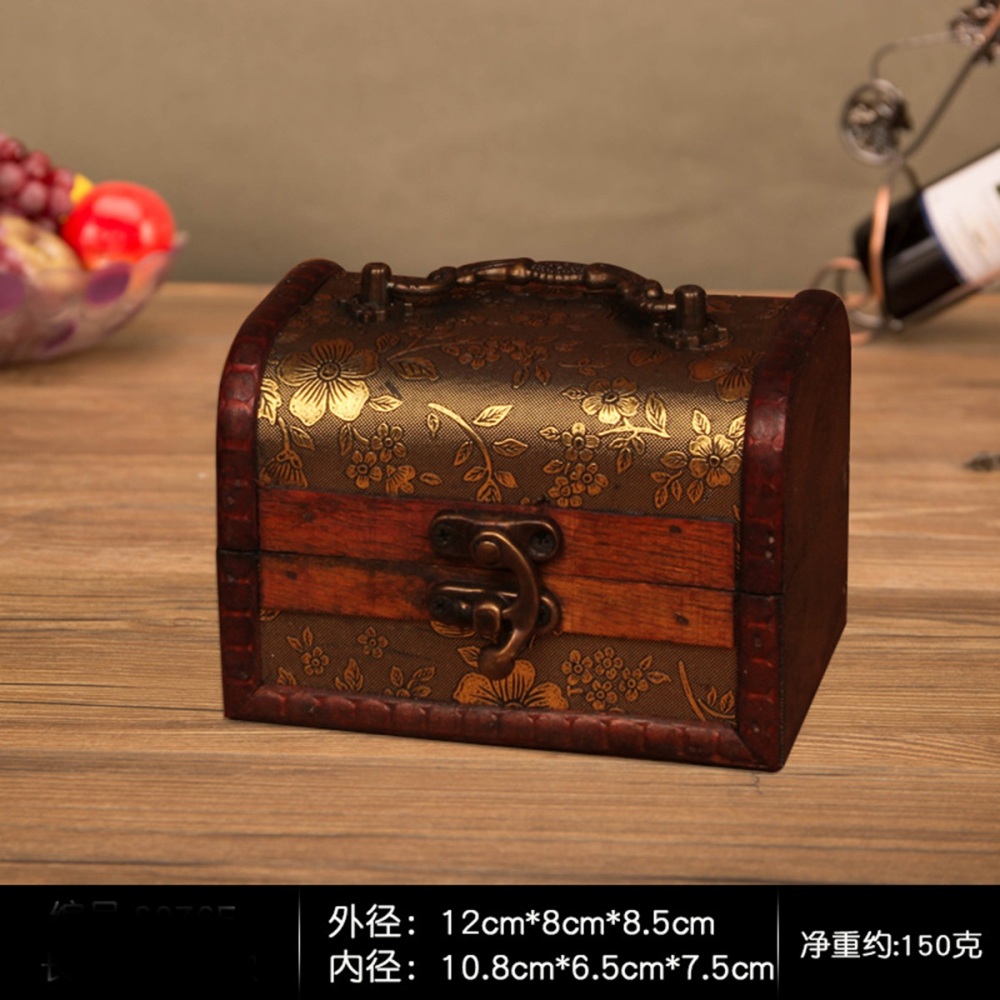 Vintage Wooden Crystal & Gemstone Packaging Box(Approx 12X8X8.5CM)