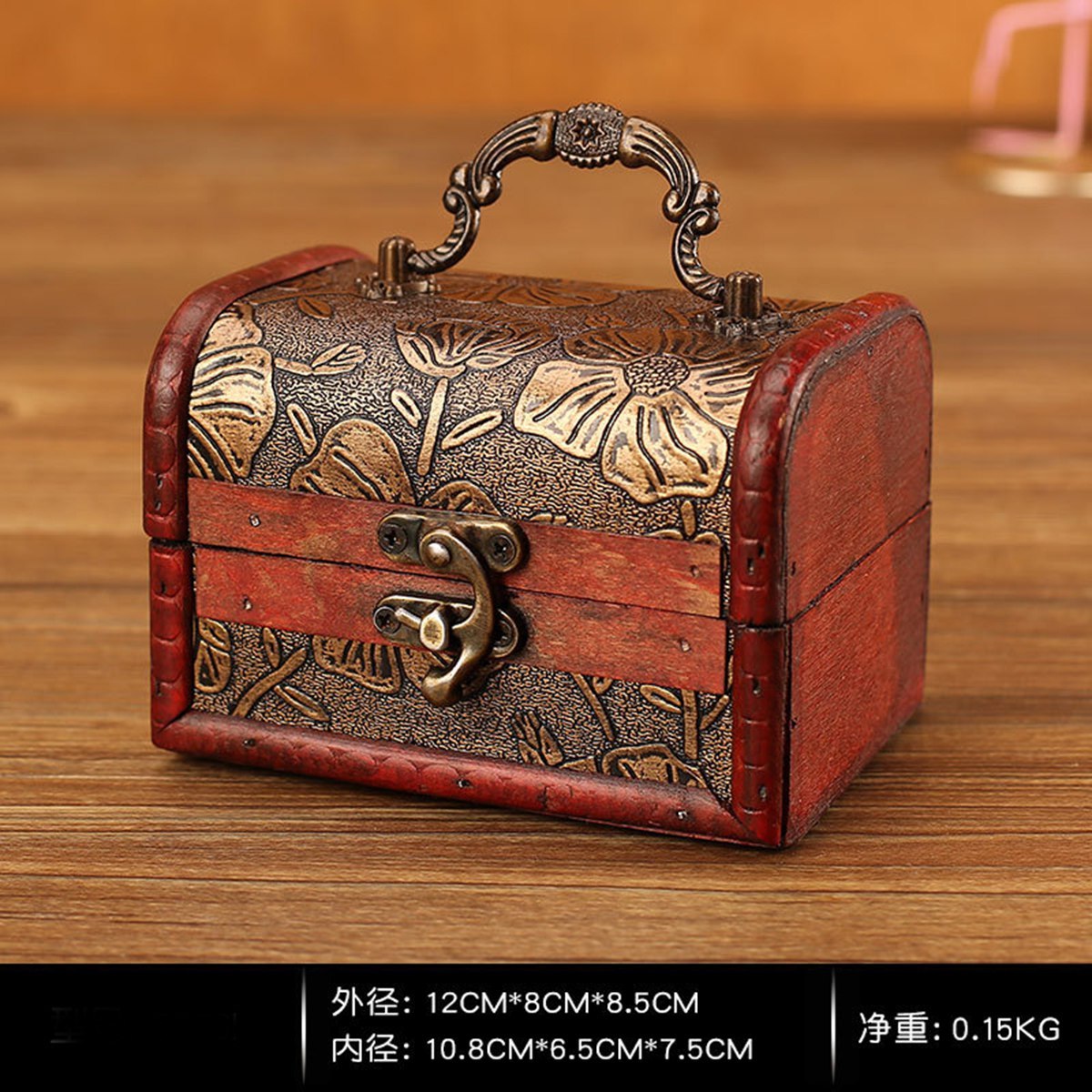 Vintage Wooden Crystal & Gemstone Packaging Box(Approx 12X8X8.5CM)