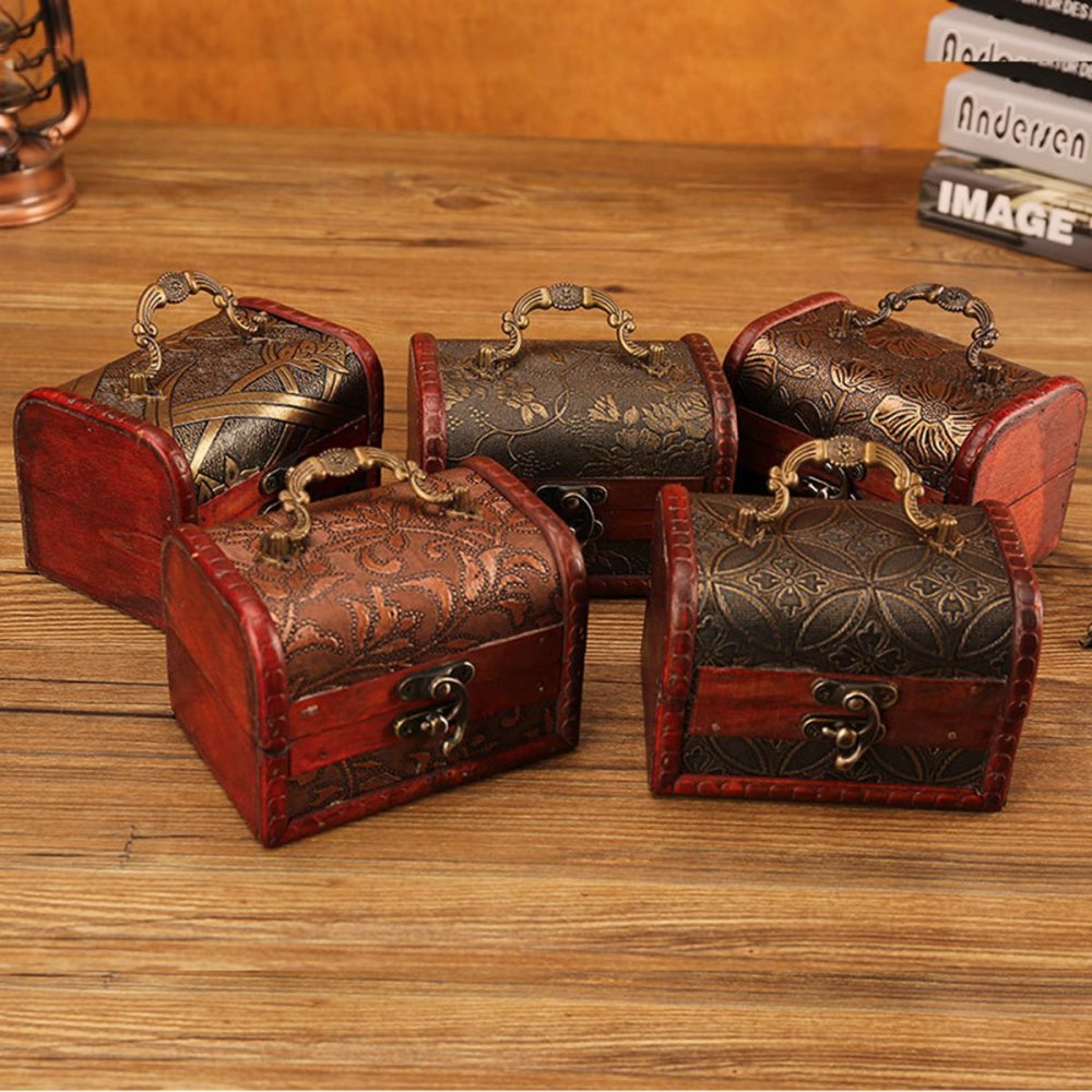 Vintage Wooden Crystal & Gemstone Packaging Box(Approx 12X8X8.5CM)