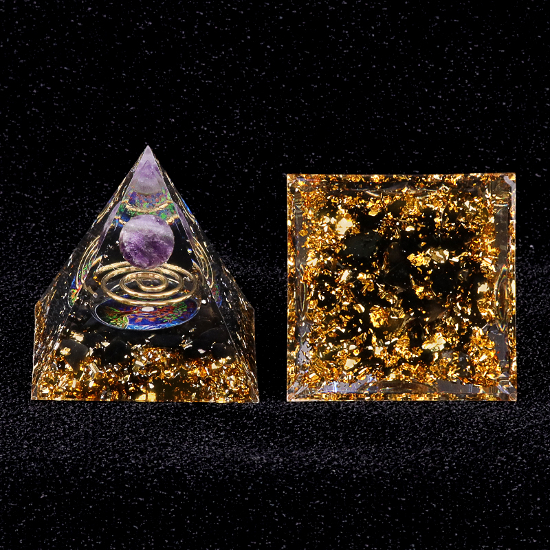 Raw Gemstone Pyramid Ornament for Home Decor with Gift Box Packing 50mm/60mm  #SP1727