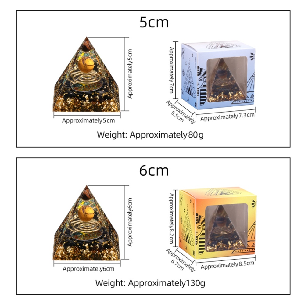 Raw Gemstone Pyramid Ornament for Home Decor with Gift Box Packing 50mm/60mm  #SP1727
