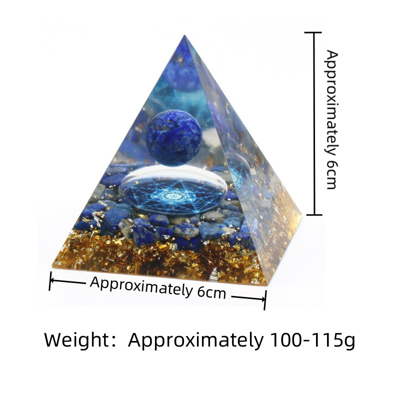 Raw Gemstone Pyramid Ornament for Home Decor with Gift Box Packing 50mm/60mm  #SP1728