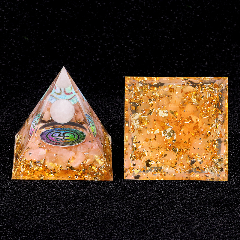 Raw Gemstone Pyramid Ornament for Home Decor with Gift Box Packing 50mm/60mm  #SP1728