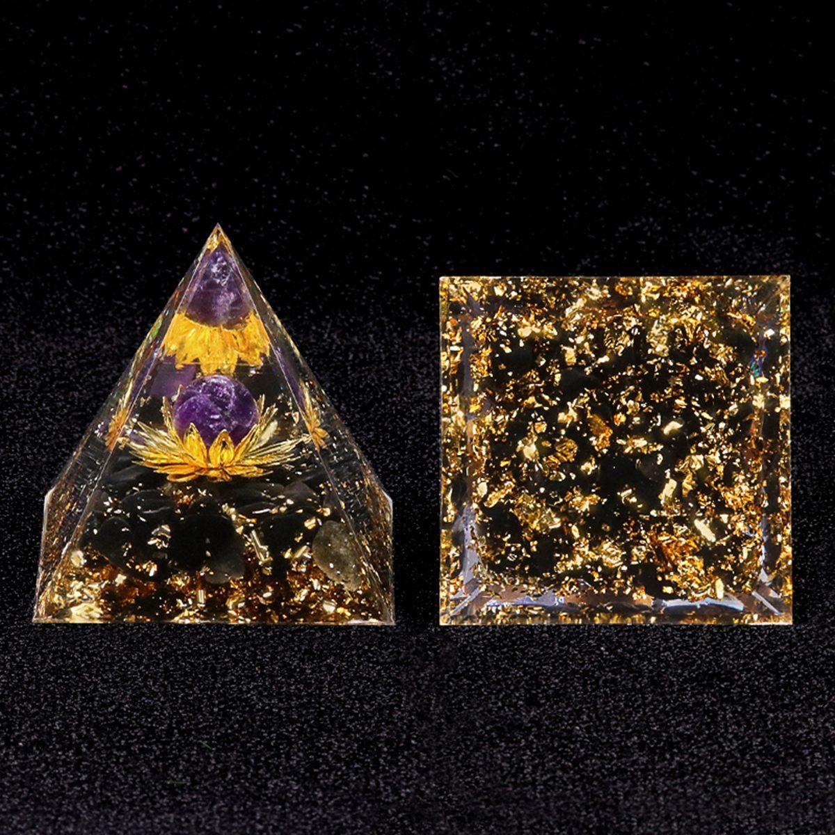 Raw Gemstone Pyramid Ornament for Home Decor with Gift Box Packing 50mm/60mm  #SP1729
