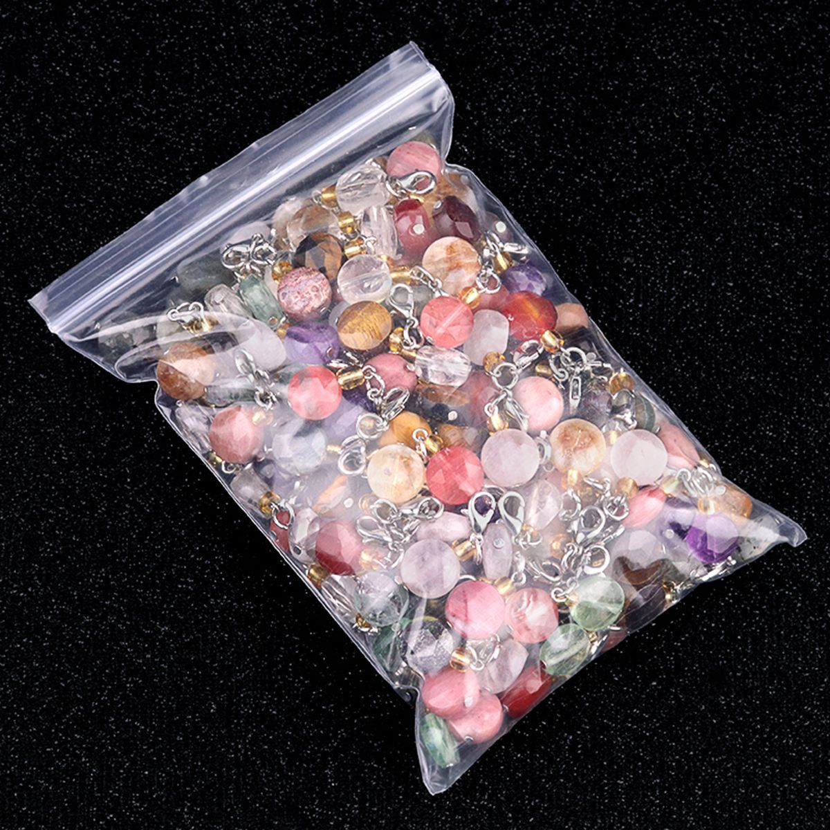 10MM Faceted Disc Beads Lobster Clasp Stone Pendant Charms #SP1895S For Making Jewelry