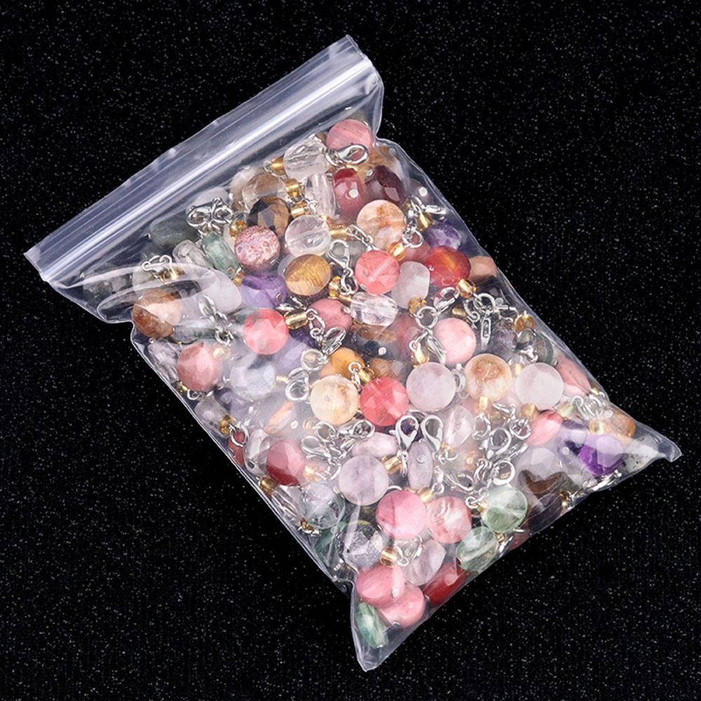 10MM Faceted Disc Beads Lobster Clasp Stone Pendant Charms #SP1895S For Making Jewelry