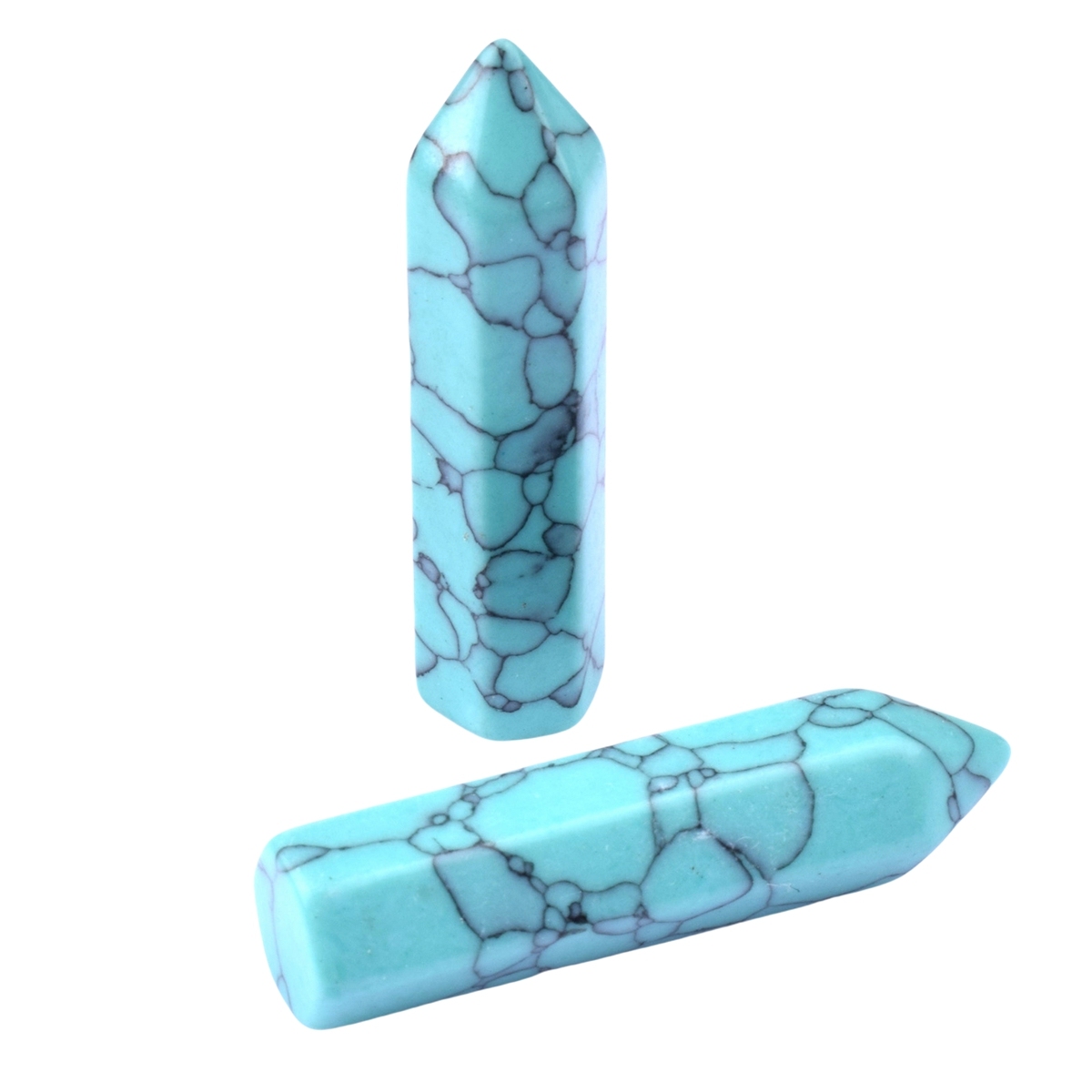 8X32MM Single Pointed Hexagonal Prism Beads No Hole