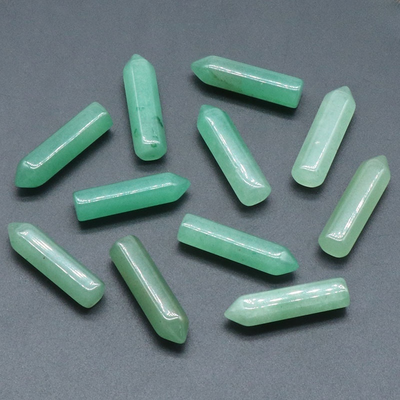 8X32MM Single Pointed Hexagonal Prism Beads No Hole for Making Jewelry Home office Decoration