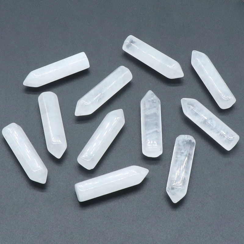 8X32MM Single Pointed Hexagonal Prism Beads No Hole for Making Jewelry Home office Decoration